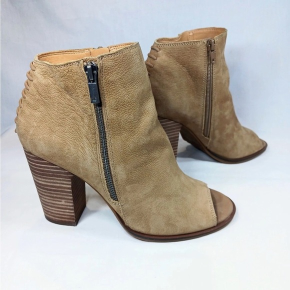 Lucky Brand Tan Ankle Booties with Peep-Toe - Picture 10 of 13